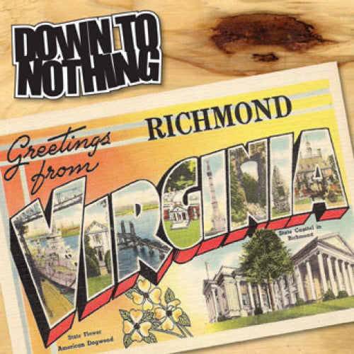 REV152A-1 Down To Nothing "Greetings From Richmond, Virginia" 7" Album Artwork